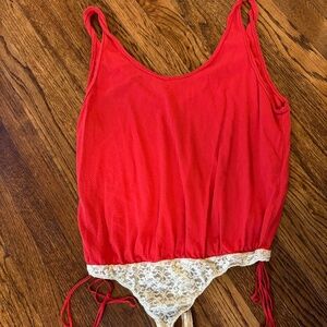 Free People Body Suit: Size Small Red
